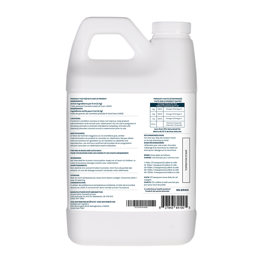 White container with a label on a white background